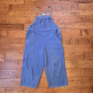 Urban Outfitters Overalls Wide Leg Blue Linen Cotton Blend Large